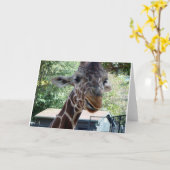 Lege binnenkant giraffe wenskaart kaart (Gele Bloem)