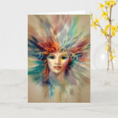 Lege binnenkant / kosmische priesteres van voltooi kaart (Gele Bloem)