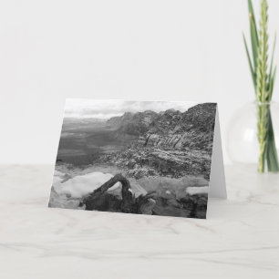 Lege binnenkant Red Rock Canyon Winter B&W Groeten Kaart