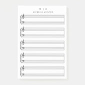 Lege Bladmuziek Monogram Minimalistisch Post-it® Notes (Voorkant)