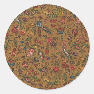 Lege bloemenkrans label klassieke ronde sticker