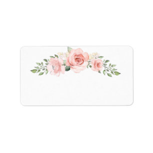 Lege bloemige roze rozen blozen etiket