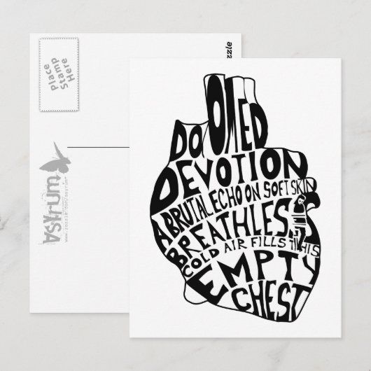 lege borst : anatomisch hart briefkaart (Voorkant / Achterkant)