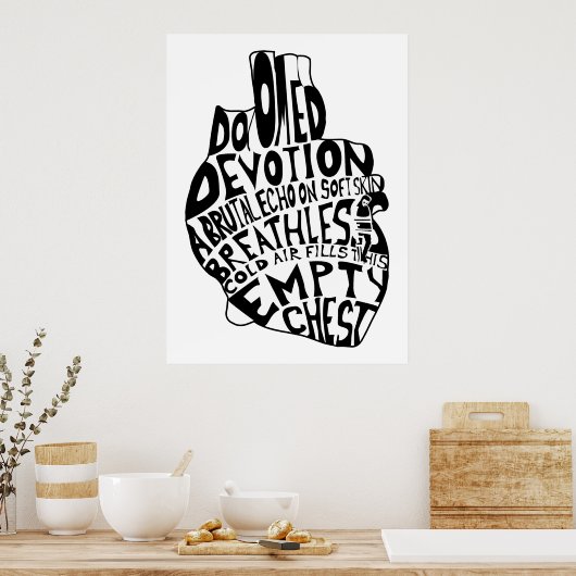 lege borst : anatomisch hart poster (Keuken)