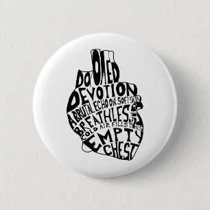 lege borst : anatomisch hart ronde button 5,7 cm