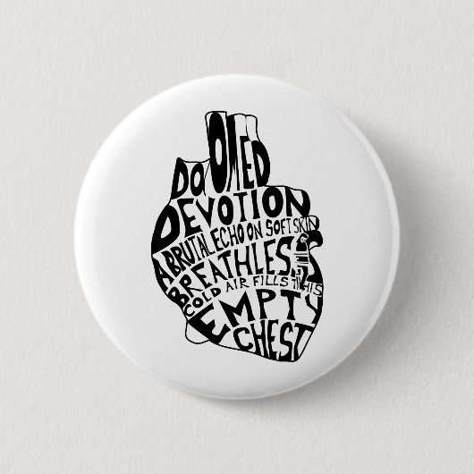 lege borst : anatomisch hart ronde button 5,7 cm (Voorkant)