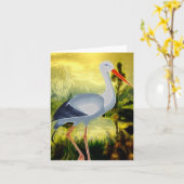 LEGE Briefpapier van de Kunst van de ooievaar het Kaart (Gele Bloem)