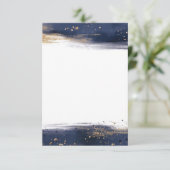 Lege bruine en gouden borstels bruiloft kaart (Staand voorkant)