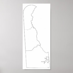 Lege contouren van Delaware Poster