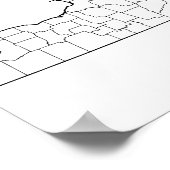 Lege contourkaart van de provincies van New York Poster (Hoek)