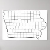 Lege contourkaart van Iowa County's Poster (Voorkant)
