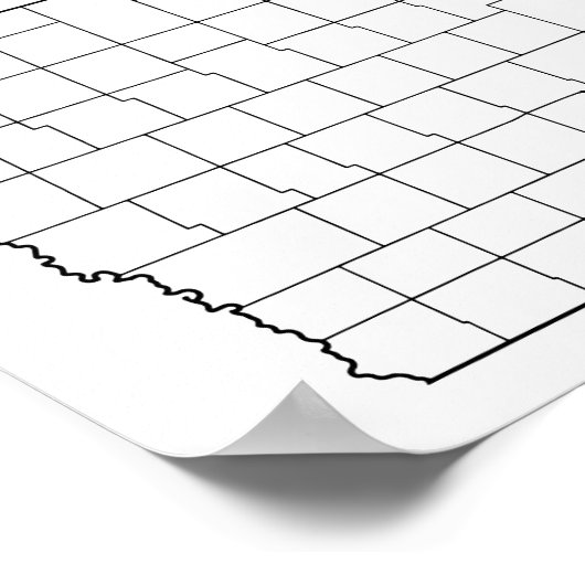 Lege contourkaart van Iowa County's Poster (Hoek)