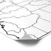 Lege contourkaart voor Oregon County's Poster (Hoek)