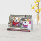 Lege Corgi Koppelkaart Kaart (Gele Bloem)