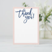 LEGE DANK JEWEL handgeschreven script blozen marin Bedankkaart (Staand voorkant)
