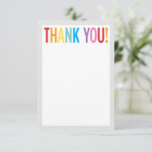 LEGE DANK JEWEL kleurrijke regenboog letters grijs Bedankkaart (Staand voorkant)