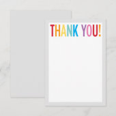 LEGE DANK JEWEL kleurrijke regenboog letters grijs Bedankkaart (Voorkant / Achterkant)