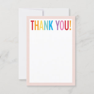 LEGE DANKJEWEL kleurrijke regenboog letters roze Bedankkaart