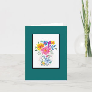 lege de notakaart van de bloemwaterverf kaart