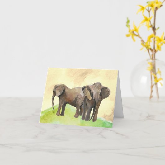 lege de notakaart van de olifantswaterverf kaart (Gele Bloem)