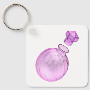 Lege decoratieve paarse glazen fles sleutelhanger