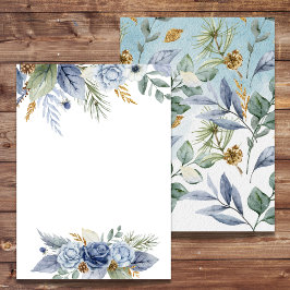 Lege DIY-uitnodiging Groenery Stofblauwe Bloem Kaart