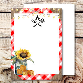 Lege Doe-het-zelf BBQ Baby Shower Uitnodiging