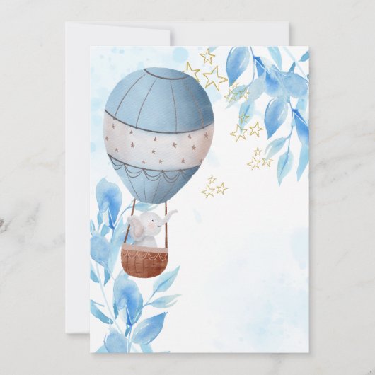 Lege Eigen Olifant Heet Lucht Ballon Toevoegen  Kaart (Voorkant)