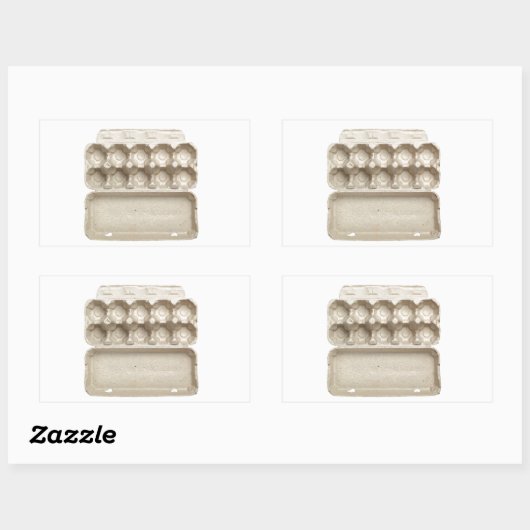 Lege eikarton rechthoekige sticker (Vel)