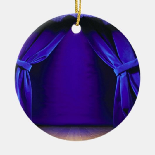 Lege fase met gordijnen keramisch ornament (Voorkant)