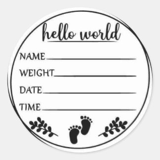 Lege geboorte statistieken ronde sticker