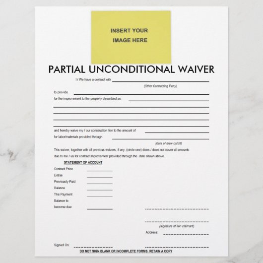 Lege gedeeltelijke onvoorwaardelijke vrijstelling (Voorkant)