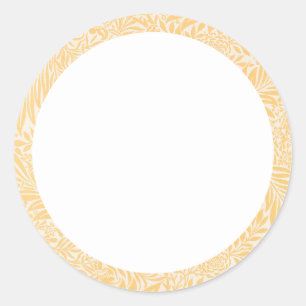 Lege gele en witte bloemenlabel ronde sticker