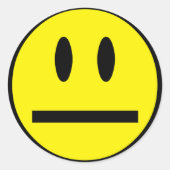 Lege glimlach ronde sticker (Voorkant)