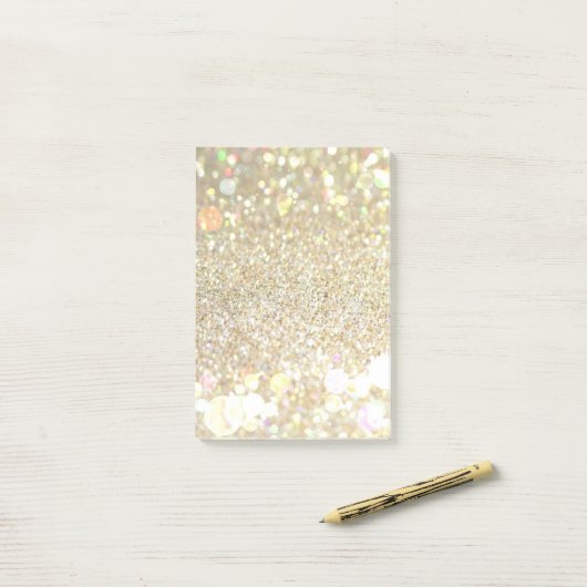Lege goudglitter post post-it® notes (Op bureau)