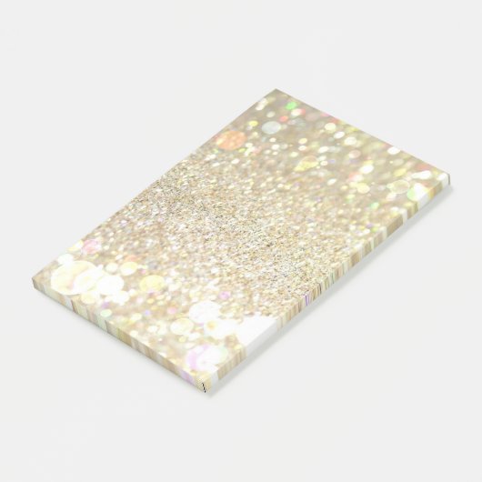 Lege goudglitter post post-it® notes (Schuin)