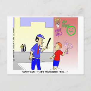 Lege Graffiti Grappige Politie Cartoon Cadeaus & T Briefkaart