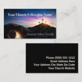 Lege graftombe Drie kruisen Sunrise Church Pastor Visitekaartje (Voorkant / Achterkant)