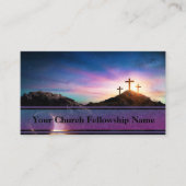 Lege graftombe drie kruisen Sunset Church Pastor Visitekaartje (Voorkant)