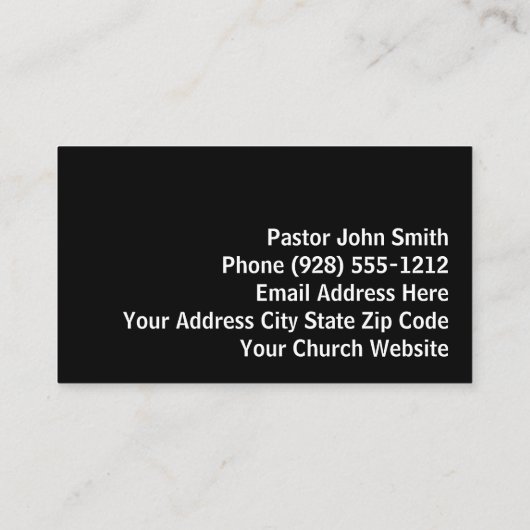 Lege graftombe drie kruisen Sunset Church Pastor Visitekaartje (Achterkant)