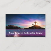 Lege graftombe drie kruisen Sunset Church Pastor Visitekaartje (Voorkant)