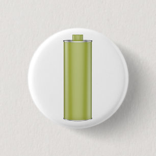 Lege groene ronde blikken fles voor olijfolie button 3,2 cm