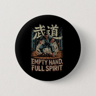 Lege Hand Volle Geest Karate Martial Kracht Des Ronde Button 5,7 Cm