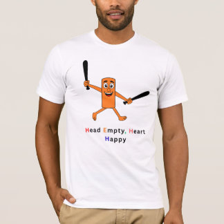 Lege hoofd gelukkig hart Grappig grafisch T-shirt 