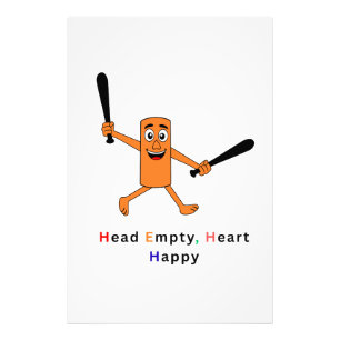 Lege hoofd gelukkig hart Grappig grafisch T-shirt Foto Afdruk