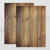 Lege Houten Uitnodiging (Voorkant / Achterkant)