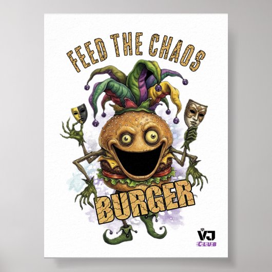 Lege Jester Vriend Burger wit Poster (Voorkant)