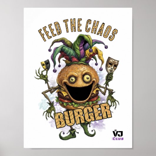 Lege Jester Vriend Burger wit Poster (Voorkant)