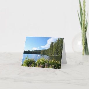 Lege Kaart, Meer, Kano, Wildflowers Bedankkaart