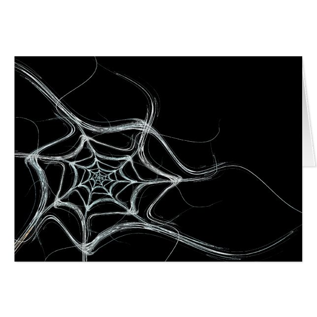 Lege kaart met fractale spinnenweb achtergrond (Voorkant Horizontaal)